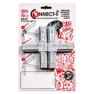 25MM T-PIECE CONNECTOR GREY NEW GENERATION -SET OF 2